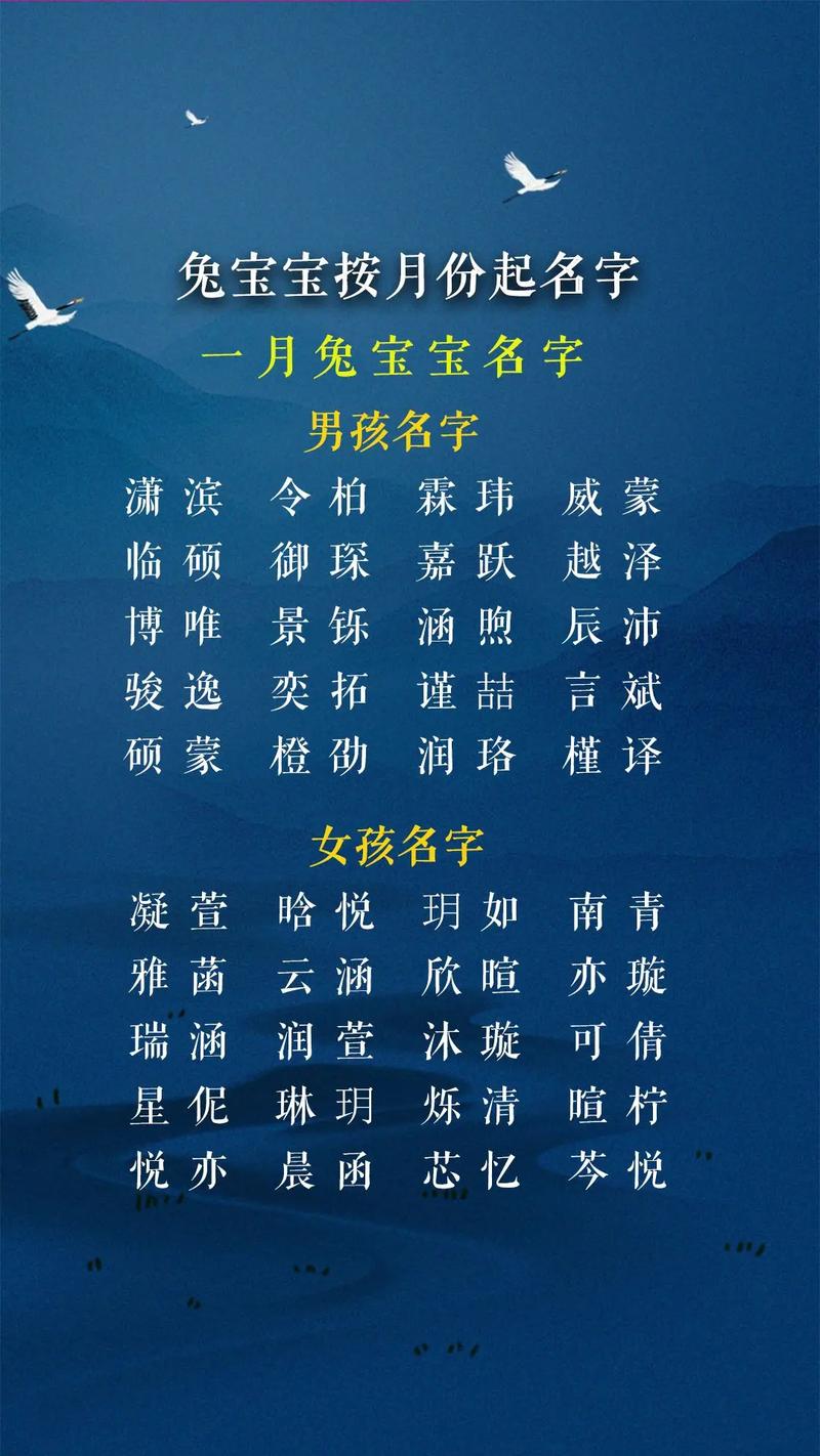 初一生的兔寶寶取名叫什么?初一出生寶寶名字寓意