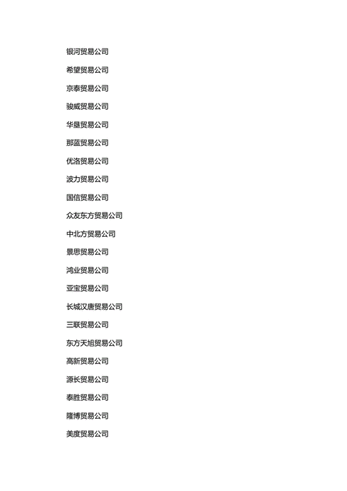 外貿公司取名大全集?外貿公司起名字